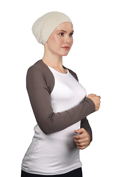 Altobeh Bolero Hijab Mânecă Lungă - Nurcă Întunecată