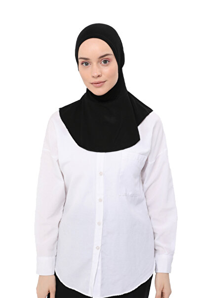 Altobeh Kadın Tesettür Pratik Boyunluklu Hijab - Sporcu Bone - Siyah