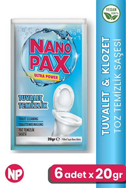 NanoPax 6'lı Ultra Konsantre Tuvalet & Klozet Temizleyici Toz Saşe - Toplam 4...