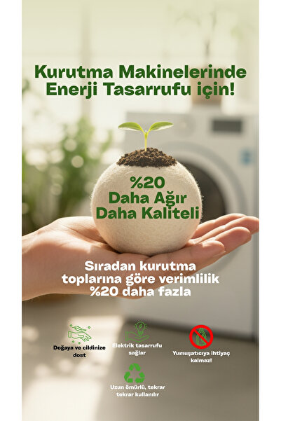 2 Adet 60 GRAM Yün Keçe Çamaşır Kurutma Topu Ve Çakra Açici Koku