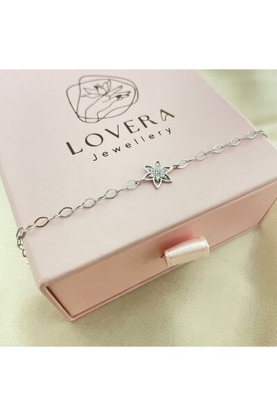Lovera Jewellery 925 Ayar Gümüş Beş Taş Çiçek Bileklik | 925 Ayar Gümüş Bileklik
