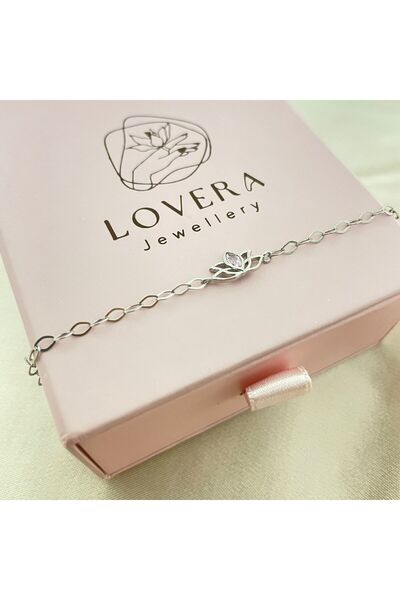 Lovera Jewellery 925 Ayar Gümüş Pembe Taşlı Lotus Çiçeği Bileklik – 925 Ayar ...