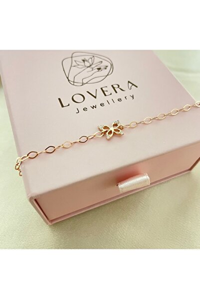 Lovera Jewellery 925 Ayar Gümüş Rose Kelebek Figürlü Kadın Bileklik – Zarif M...