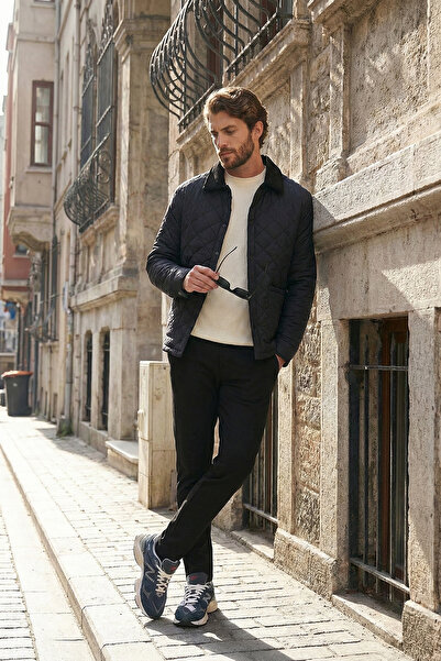 Buratti Kapitoneli Regular Fit Kadife Detaylı Mont Erkek MONT 497LEROY