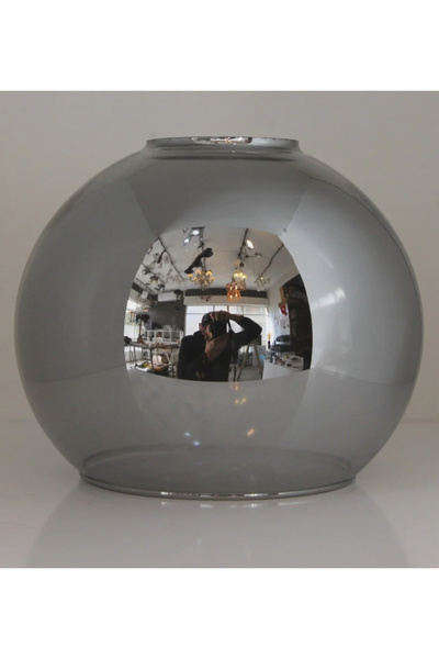 Genel Markalar Füme Rengi Fanus Avize Camı E27 (ORTA ÇAP 12CM,BOYU 13CM)