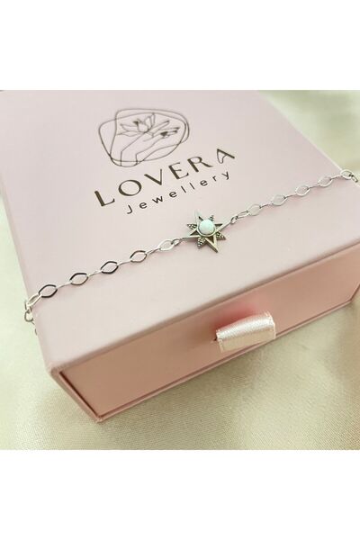 Lovera Jewellery 925 Ayar Gümüş Beyaz Opal Taşlı Sirius Kadın Bileklik | Zari...