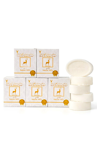MUSK AL TAHARA 5 قطع من صابون المسك الأبيض - للمنطقة الحساسة والجسم