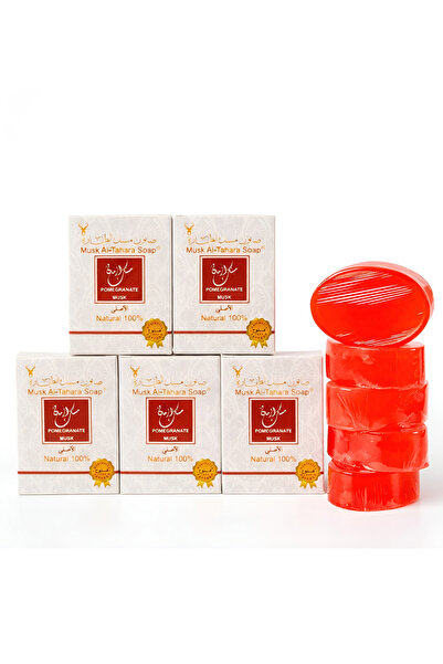 MUSK AL TAHARA 5 قطع من صابون المسك بالرمان للمنطقة الحساسة والجسم