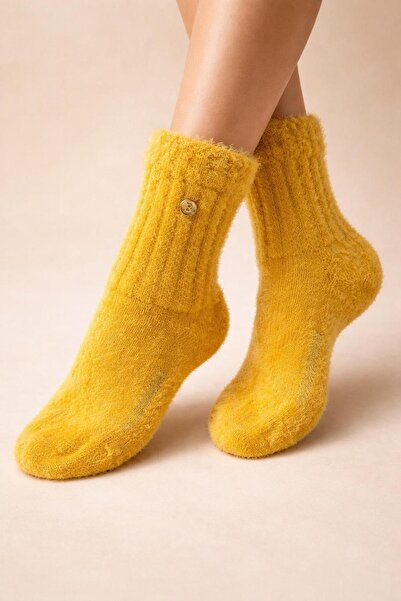 Katia&Bony Women's Furry Socks Yellow
