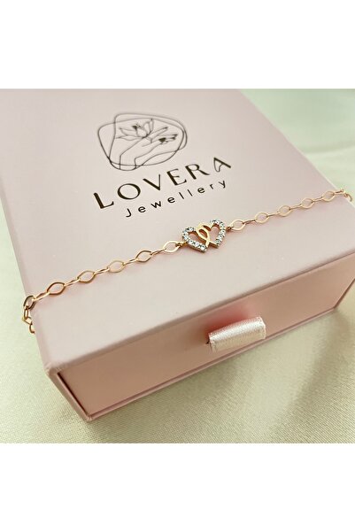 Lovera Jewellery 925 Ayar Gümüş Rose Renk Ikili Kalpli Bileklik | 925 Ayar Gü...