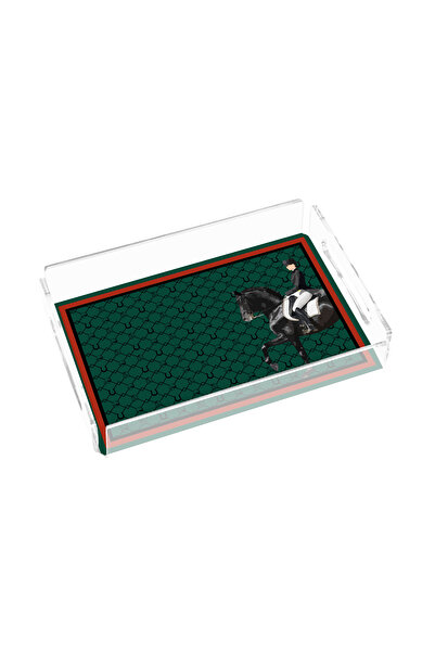 Sivella Equestrian Green 25X17 Plexiglass Tray