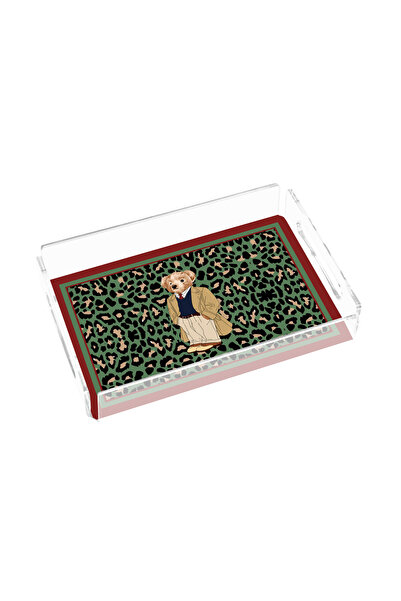 Sivella دب تيدي بنمط الفهد 25×17 صينية من البليكسي