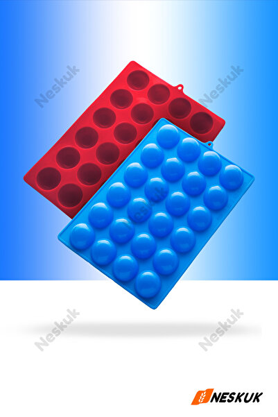 Neskuk 24-Piece Hemisphere Silicone Cake Pastry Ice Mold Shaped Silicone Choc...