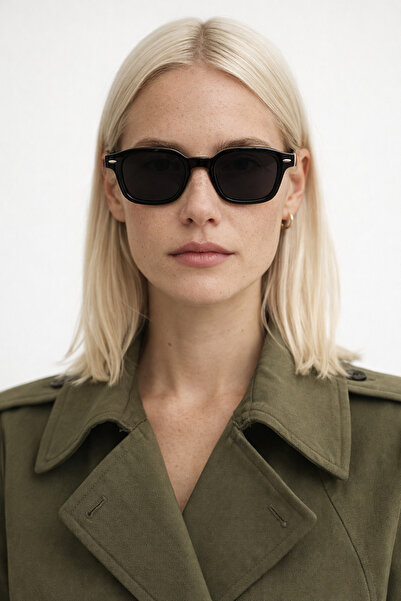 Houseofeyeris Ravenix Black Frame Rectangular Retro Sunglasses – Black Lens U...