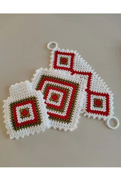 Hediye Dünyası مجموعة من 3 قطع من المنشفة المنسوجة يدويًا للمهر