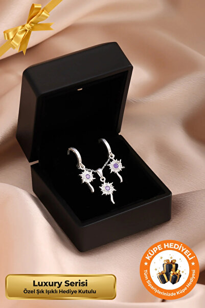 Lucente Jewellery Luxury Serisi Işıklı Hediye Kutulu 925 Ayar Gümüş Kaplama R...