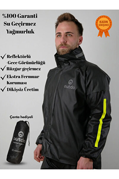 OUTDO Motorcu Yağmurluk %100 su geçirmez Alt Üst Takım