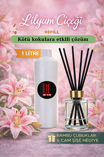 DeParfum Lilyum - Lotus Çiçeği Kokulu Oda Kokusu 1 Litre Yedek Dolum (120 ML ...