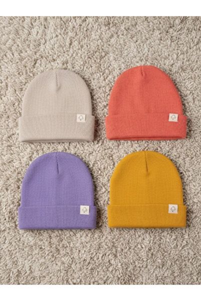 Kuğu Baby 4’lü Ribana %100 Pamuklu Unisex Bebek Bere Koleksiyonu