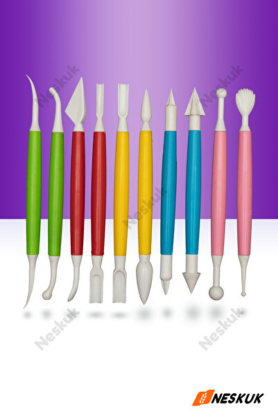 Neskuk 10Pcs Professional Marzipan Pen Set Flower Decorating Sugar Paste Deco...