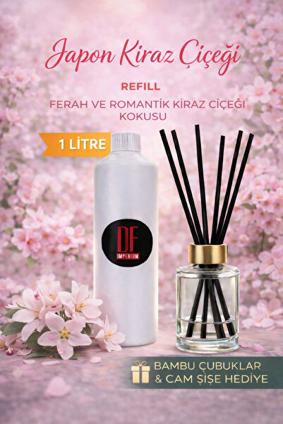 DeParfum Japon Kiraz Çiçeği Kokulu Oda Kokusu 1 Litre Yedek Dolum (120 ML CAM...