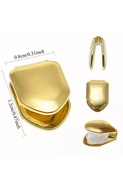 Zümrüt OyuncakStore gold Altın Kaplama Grillz Diş Taşı Gold 1 Adet