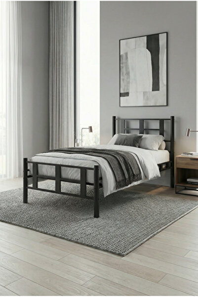 Decofer Karma Tek Kişilik Siyah Metal Karyola