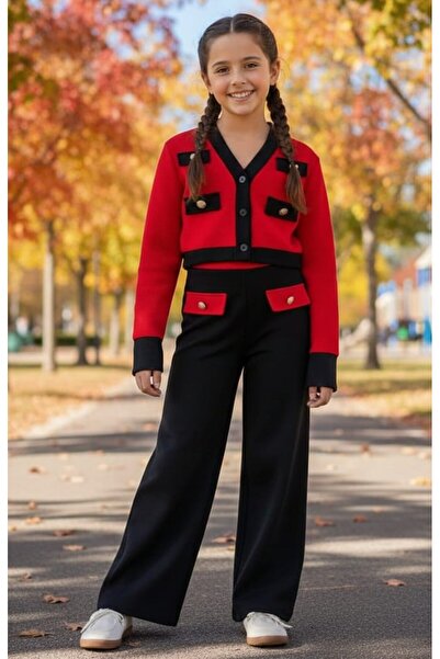 Kuzeyi Butik بدلة بناتي للعيد تتضمن بنطال رياضي واسع الساق وسترة على طراز جار...