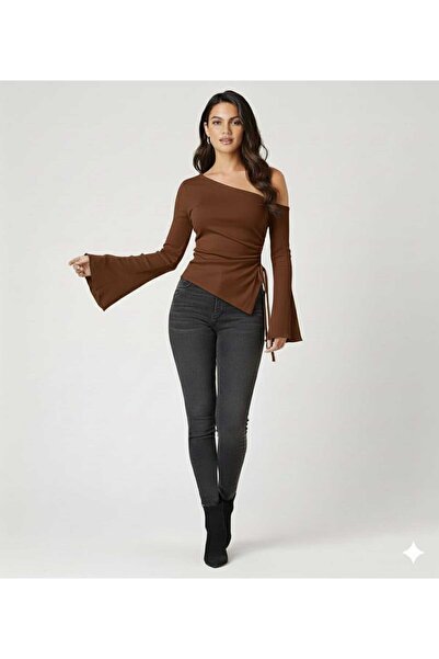 Lufthimm TOP STILAT FĂRĂ UMĂR, DESIGN FLEXIBIL CU SNURURI ȘI șireturi, BLUZ D...