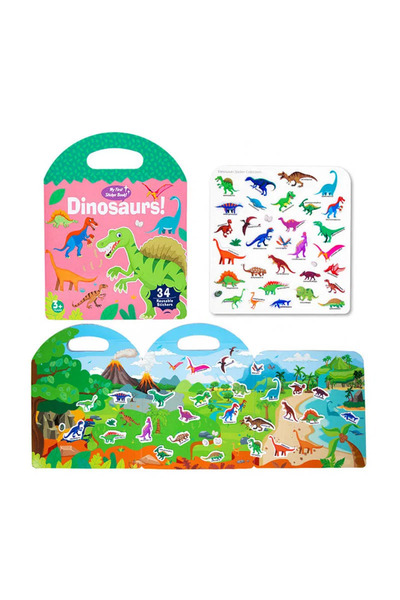 OEM Επαναχρησιμοποιήσιμο βιβλίο με αυτοκόλλητα "Δεινόσαυροι" Το πρώτο μου βιβ...