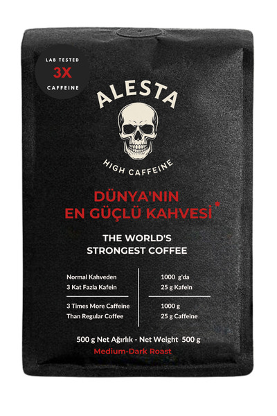 Alesta Coffee Yüksek Kafeinli Öğütülmüş Filtre Kahve 500 g | 3 Kat Kafein – H...