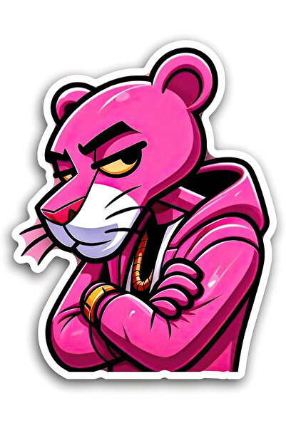 sticker بينج بانتر 10×8 سم مطلي بالفويل - خوذة للسيارة والدراجات النارية ملحق...