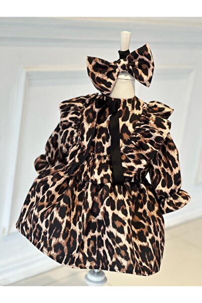 Anne Kız Tasarım Leoparlı Takım Elbise
