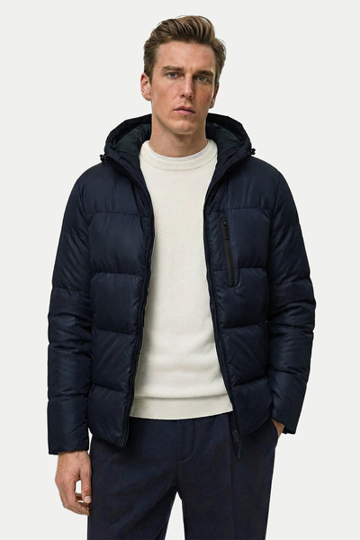 D1fference Erkek Lacivert Kalın Astarlı Kapüşonlu Rüzgar Geçirmez Şişme Kışlı...