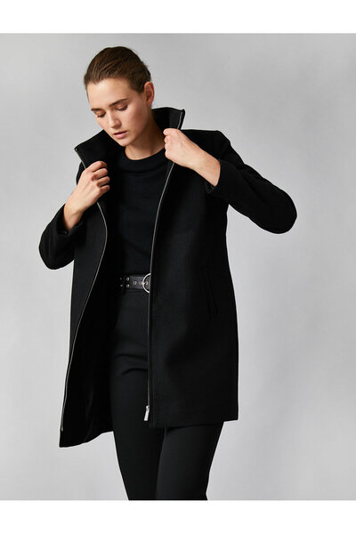 Koton Zippered Pocket Cashew Coat