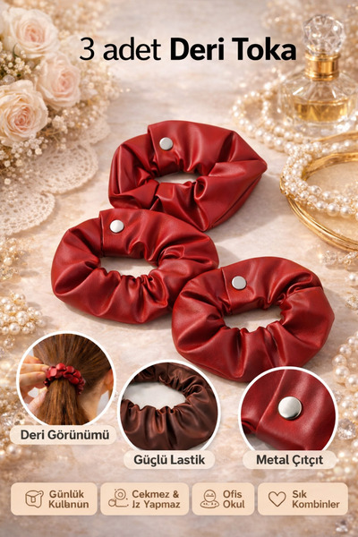 Vi Caro Leather-Look Scrunchie Buckle |   Women's Hair Clip, Stylish Trendy C...