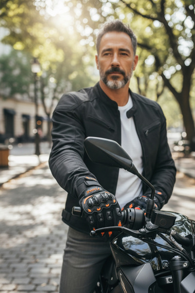 GREENTON İç dıs Koruma Brave Partners motorsiklet eldiveni siyah uzeri kirmizi