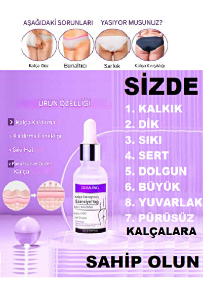 Guanjing Doğal Essential Kalça Popo Kaldırma, Sıkılaştırma, Kalça Popo Büyütm...