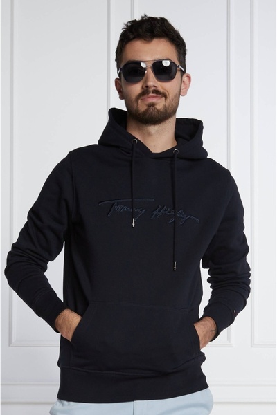 Tommy Hilfiger سويت شيرت من القطن العضوي مع شعار مطرز