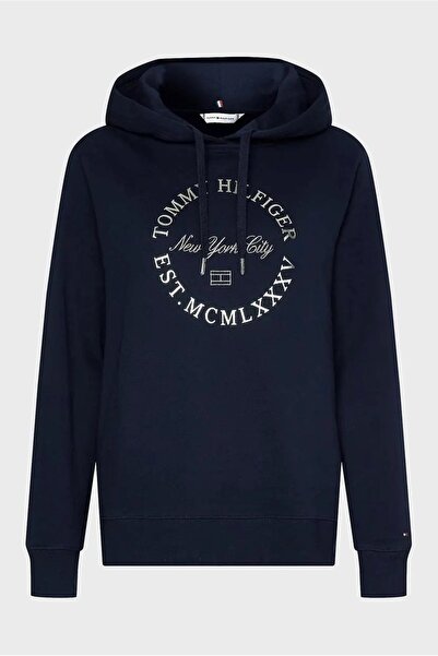Tommy Hilfiger سويت شيرت بقلنسوة معدني بقصة عادية