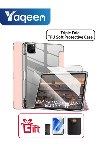 yaqeen غطاء حامل ثلاثي الطي لجهاز iPad Air 11 بوصة (M2) وiPad Pro 11 بوصة (ال...