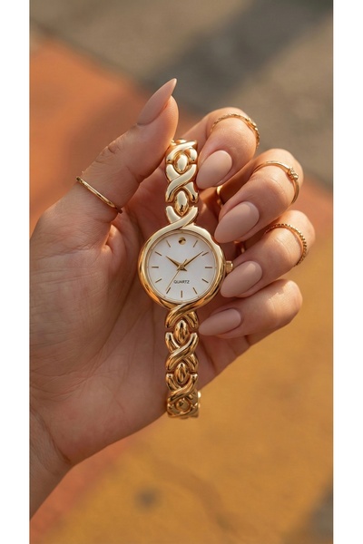 KLISHE Butik ساعة ورداء جولد ستيل للنساء، طراز عتيق، إصدار فاخر، مجموعة الساع...