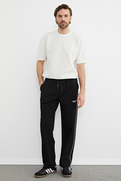 Fulla Moda بنطلون رياضي فضفاض برباط عند الخصر وحافة مطوية عند الساقين