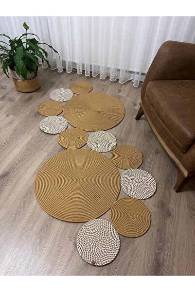 naylişhome Jüt Hasır Banyo Mutfak Salon Oturma Odası Paspası Modern Kilim Hed...