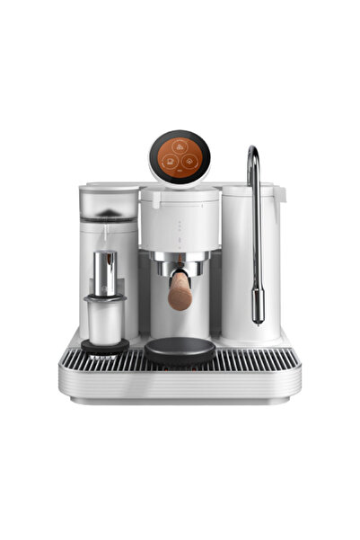 Meraki ماكينة إسبريسو بيضاء - فلتر قهوة ٥٨ مم، مطحنة مدمجة، وميزان ١ كجم، تحك...