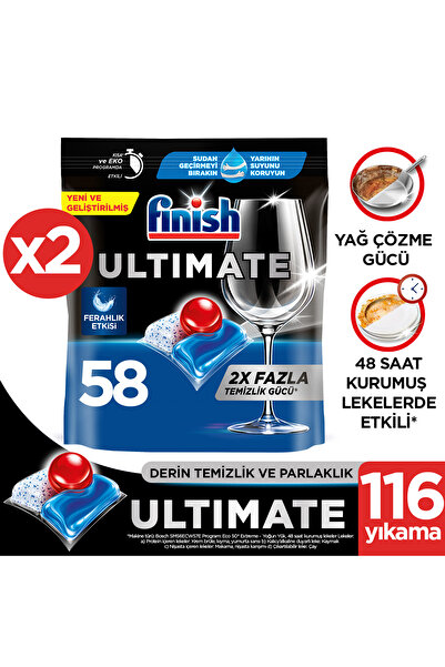 Finish Ultimate Bulaşık Makinesi Deterjanı Kapsül Tablet 116 Adet (58 x 2)