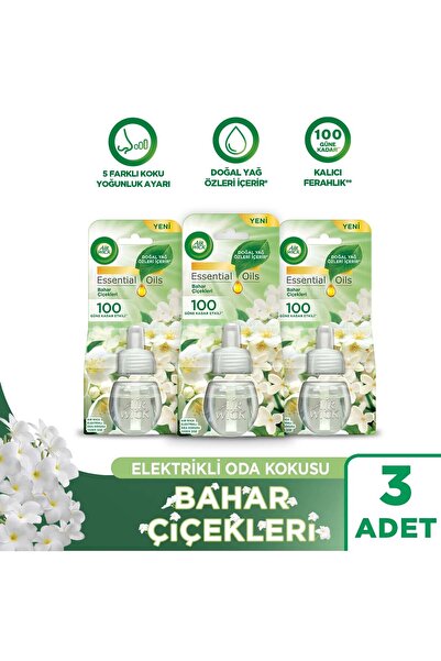 Air Wick Elektrikli Oda Kokusu Yedek Şişe Bahar Çiçekleri X 3 - Esansiyel Yağ...