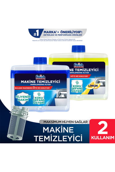 Finish Bulaşık Makinesi Temizleyici Sıvı Normal 250 ml + Limon 250 ml