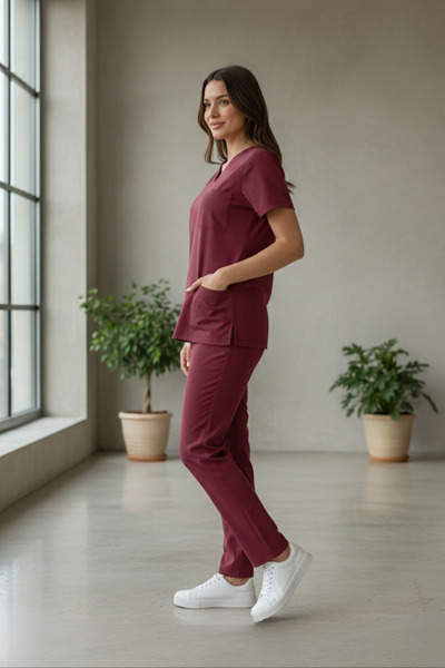 HEMİ Σετ ποδηλατικής ένδυσης Red Lisans Lisanasüstü Jersey Claret Red Scrubs ...