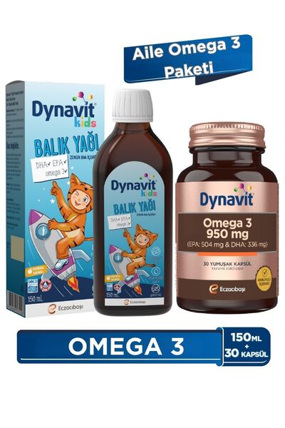 Dynavit Kids Portakal Balık Yağı 150 mL & Omega 3 950 mg 30 Yumuşak Kapsül - ...